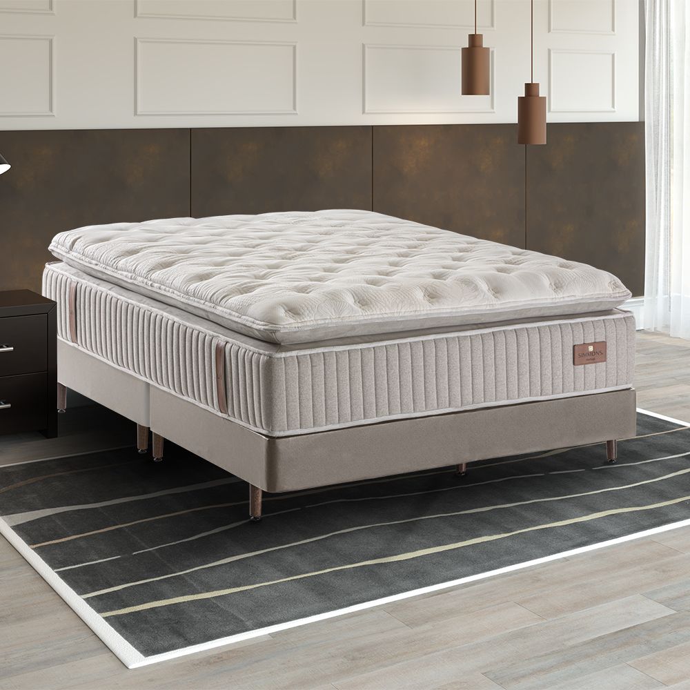Cama Box + Colchão Simmons Heritage