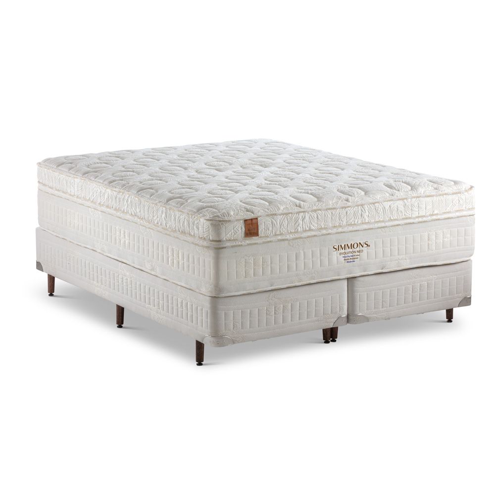 Cama Box + Colchão Simmons Evolution Neo