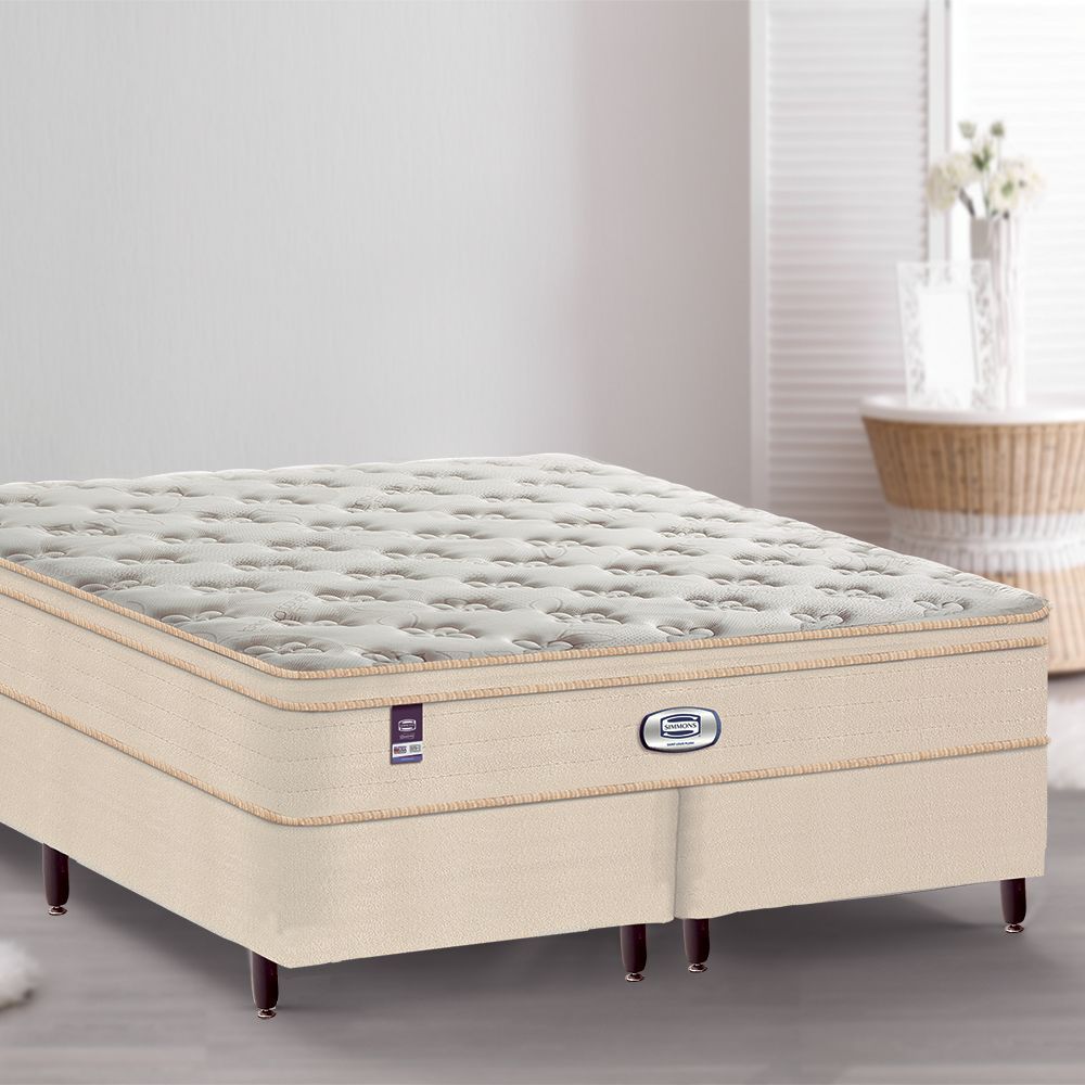 Cama Box + Colchão Simmons Saint Louis Plush