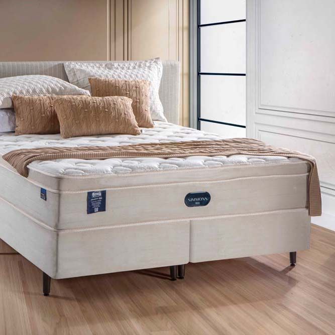 Cama Box + Colchão Simmons Marbella
