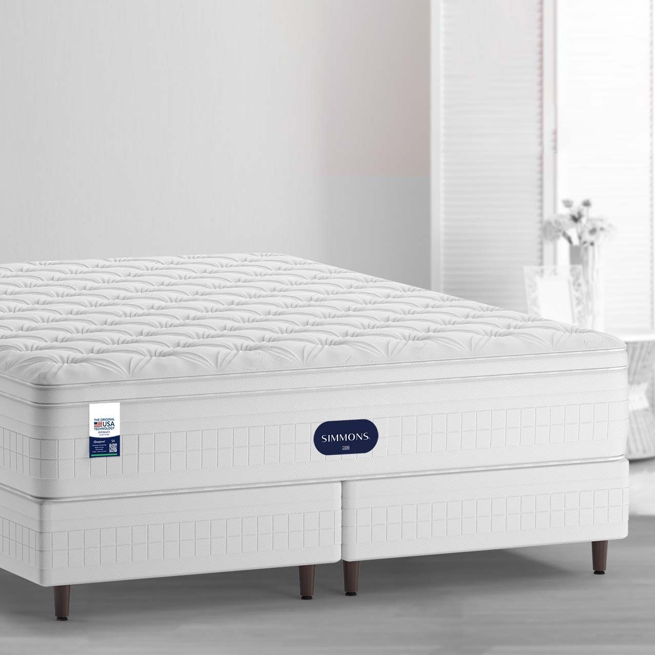 Cama Box + Colchão Simmons Beauty Intimate